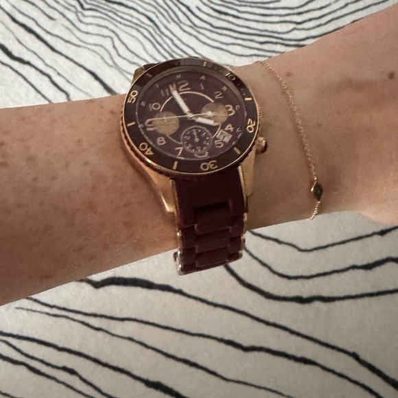 Marc by Marc Jacobs Gold and Burgundy Watch size 6.5 main image 4